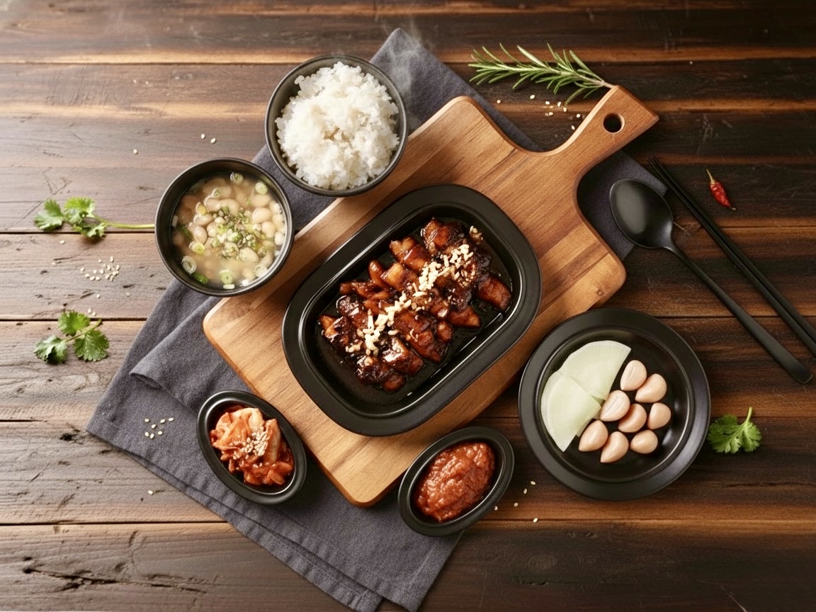 마늘간장삼겹 한상